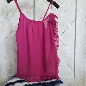 Elegant Magenta Ruffle Camisole